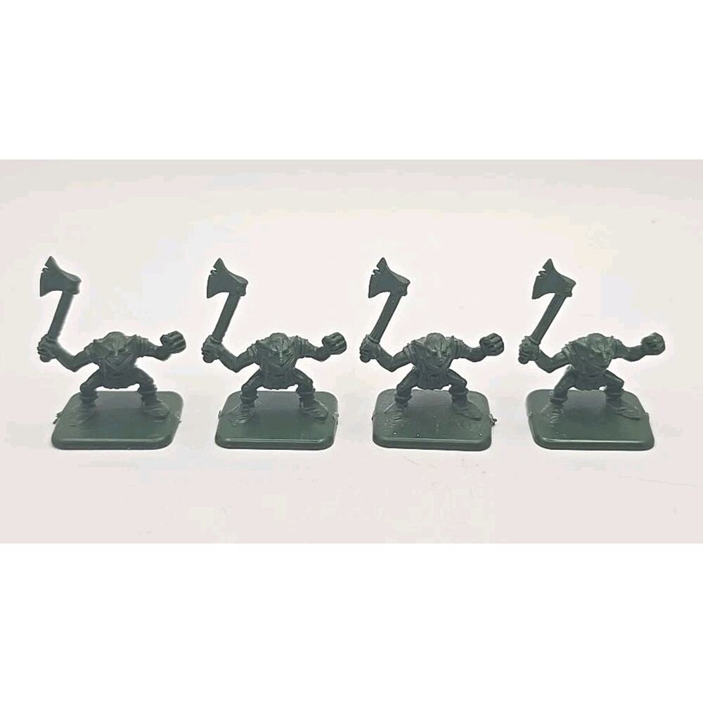 1990 Hero Quest Hero Green Figures Goblin w/ Hatchet Lot‎ of 4 SKU 323